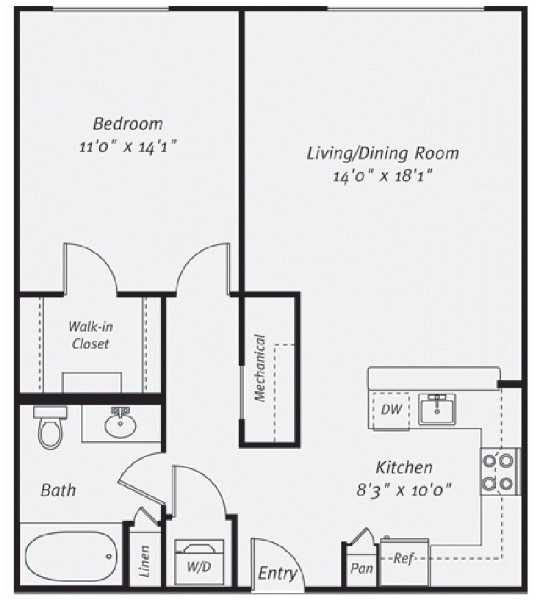 Salix Juanita Village_Kirkland WA_Floor Plan_One Bedroom One Bathroom F Salix Juanita Village_Kirkland WA_Floor Plan_One Bedroom One Bathroom F